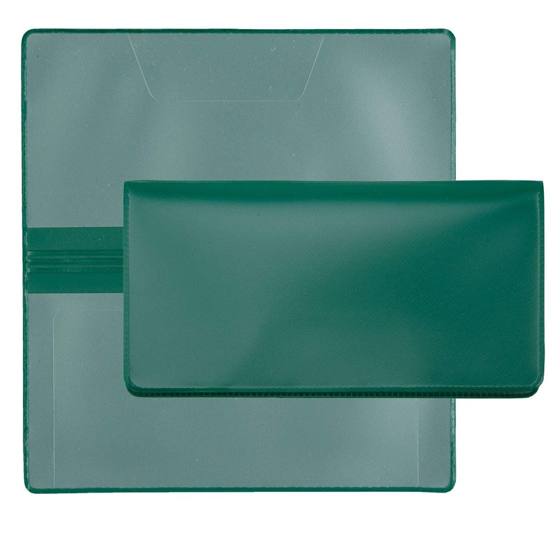CAROUSELCHECKS Forest Green Vinyl Checkbook Cover, Top Tear Personal Vinyl Checkbook Cover - Image 3